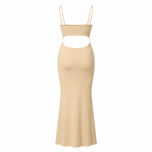 SZN Cut-Out Maxi Dress - Beige - Back