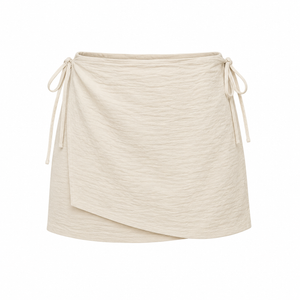 SZN Linen Wrap Skort - Beige - Front