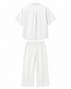 The Riviera Linen Set - White - Back