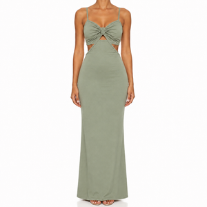 SZN Cut-Out Maxi Dress - Sage Green - Model
