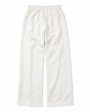 SZN Linen Wide-Leg Pants - White - Back