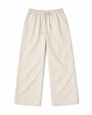 SZN Linen Wide-Leg Pants - Beige - Front