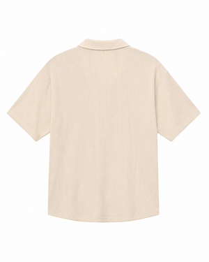 SZN Ribbed Resort Shirt - Beige - Back