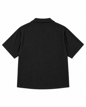 SZN Ribbed Resort Shirt - Black - Back