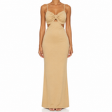 SZN Cut-Out Maxi Dress - Beige - Model