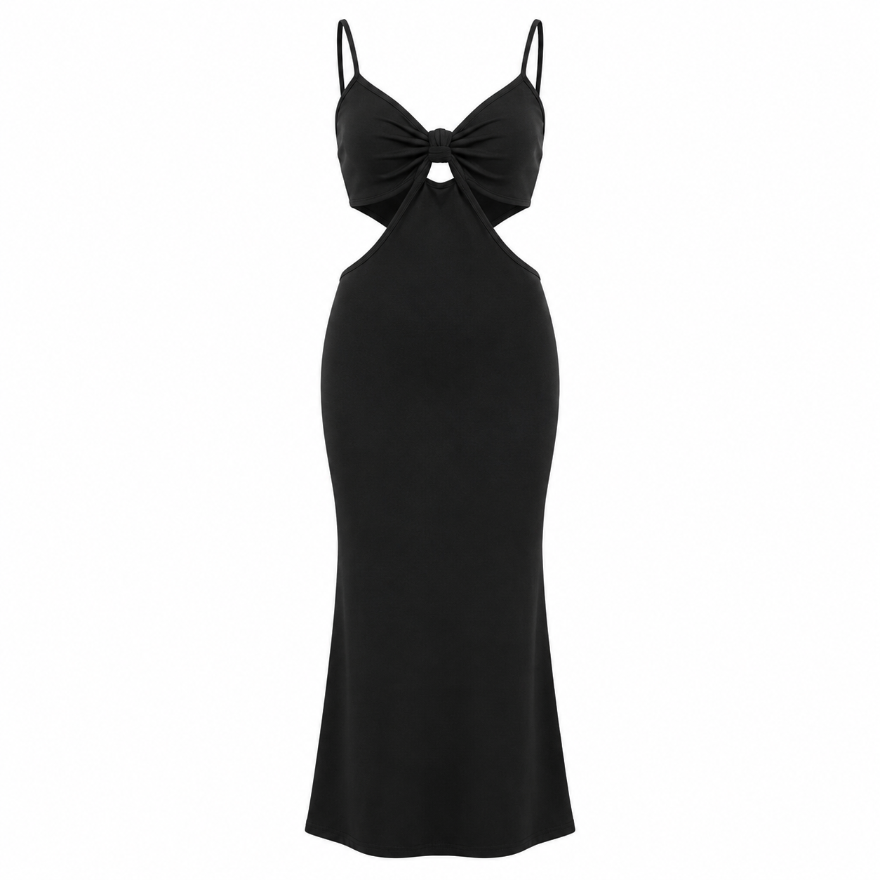 SZN Cut-Out Maxi Dress - Black - Front