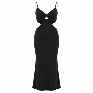 SZN Cut-Out Maxi Dress - Black - Front