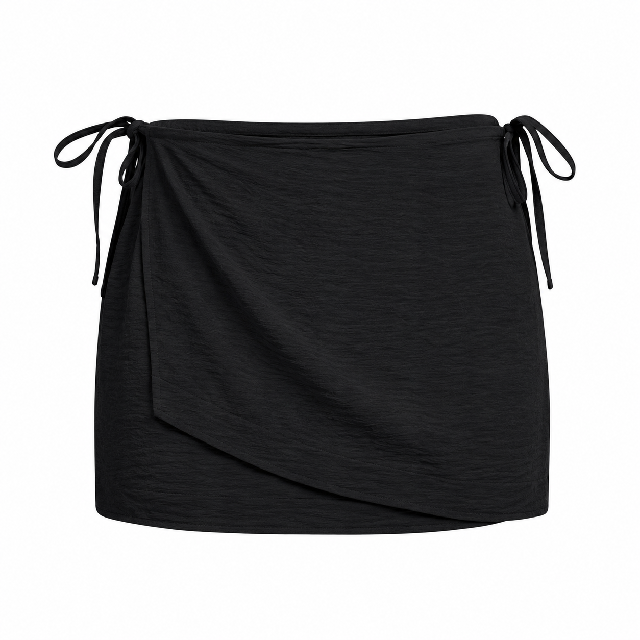 SZN Linen Wrap Skort - Black - Front