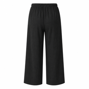 SZN Linen Wide-Leg Pants Women - Black - Back
