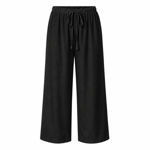 SZN Linen Wide-Leg Pants Women - Black - Front
