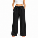 SZN Linen Wide-Leg Pants Women - Black - Model
