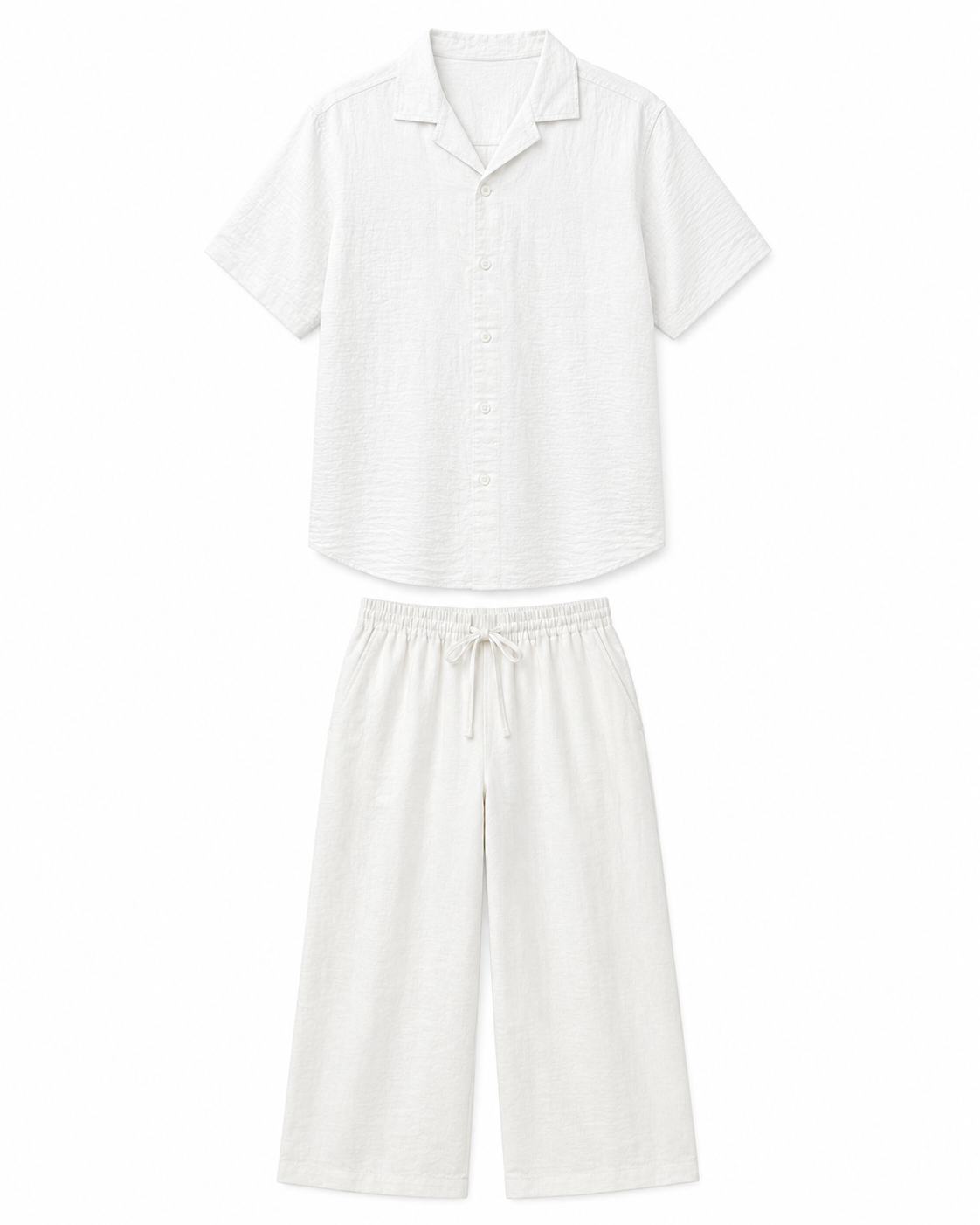 The Riviera Linen Set - White - Front