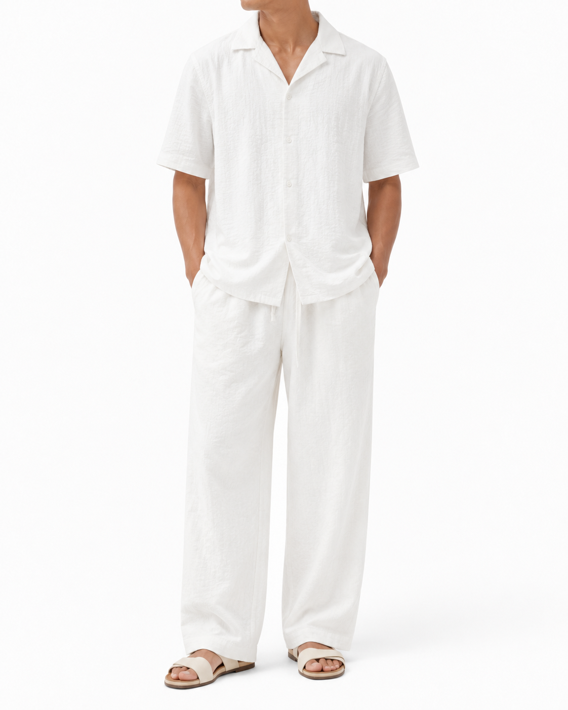 The Riviera Linen Set - White - Model