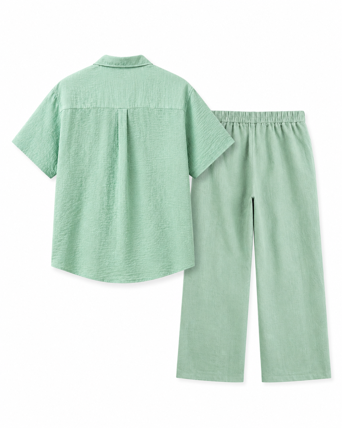 The Riviera Linen Set - Sage Green - Back