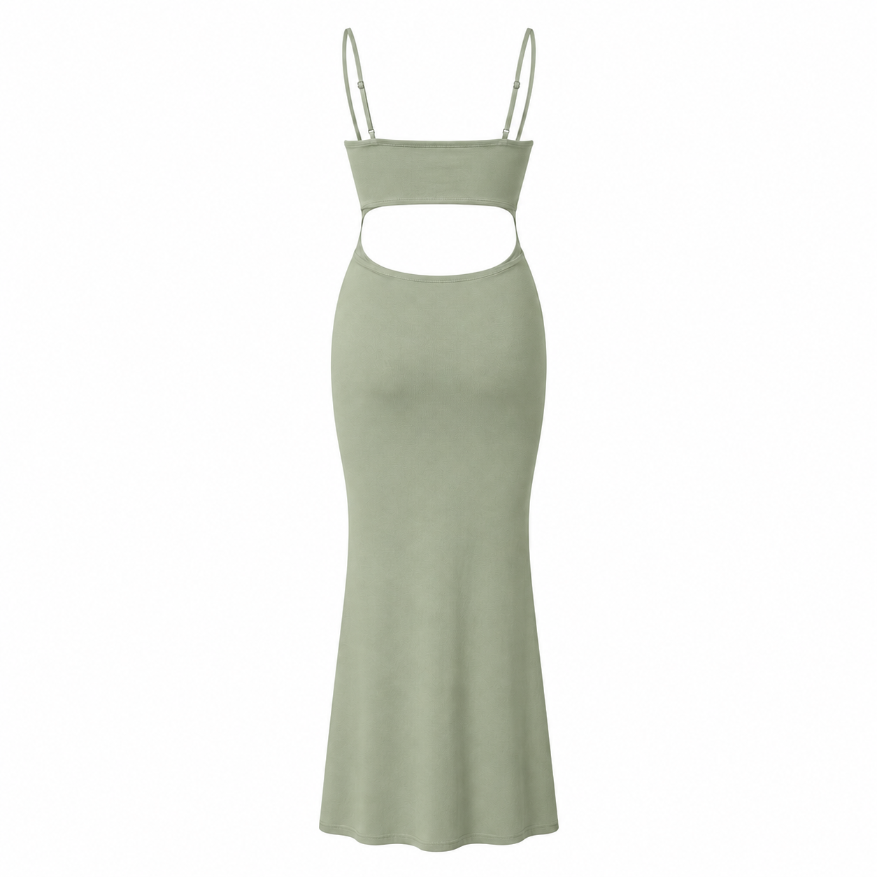 SZN Cut-Out Maxi Dress - Sage Green - Back