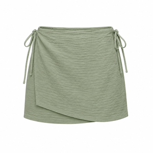 SZN Linen Wrap Skort - Sage Green - Front