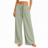 SZN Linen Wide-Leg Pants Women - Sage Green - Model