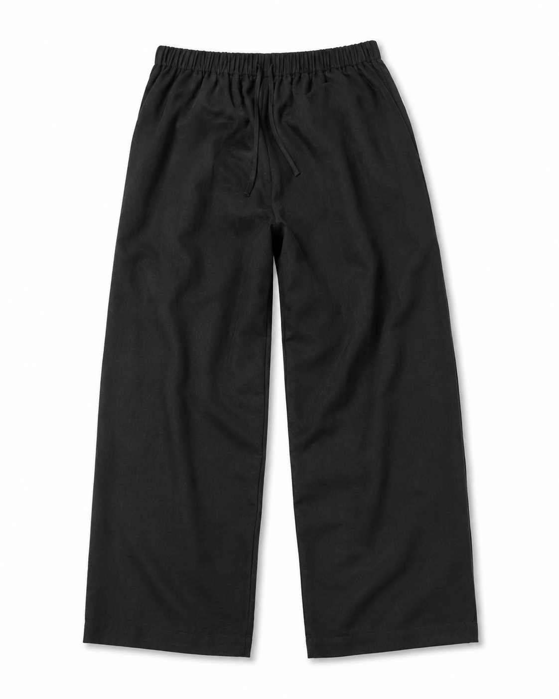 SZN Linen Wide-Leg Pants - Black - Back
