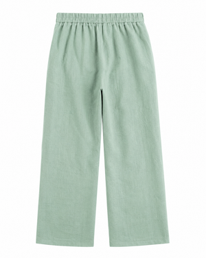 SZN Linen Wide-Leg Pants - Sage Green - Back