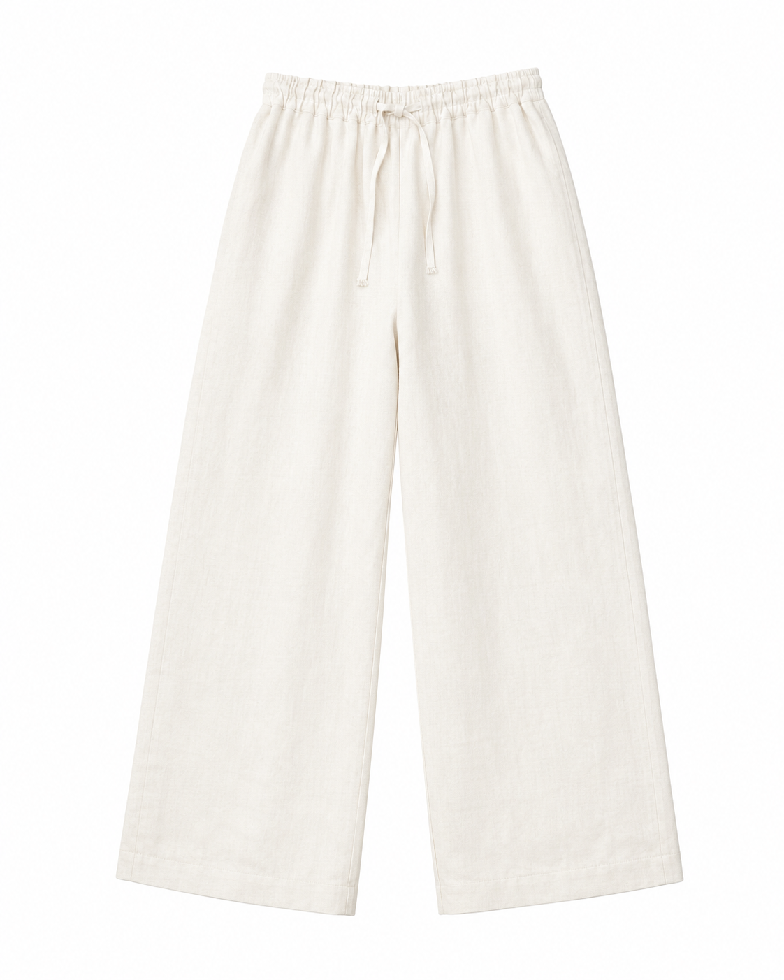 SZN Linen Wide-Leg Pants - White - Front