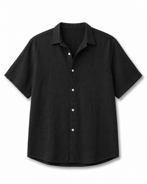 SZN Linen Shirt - Black - Front