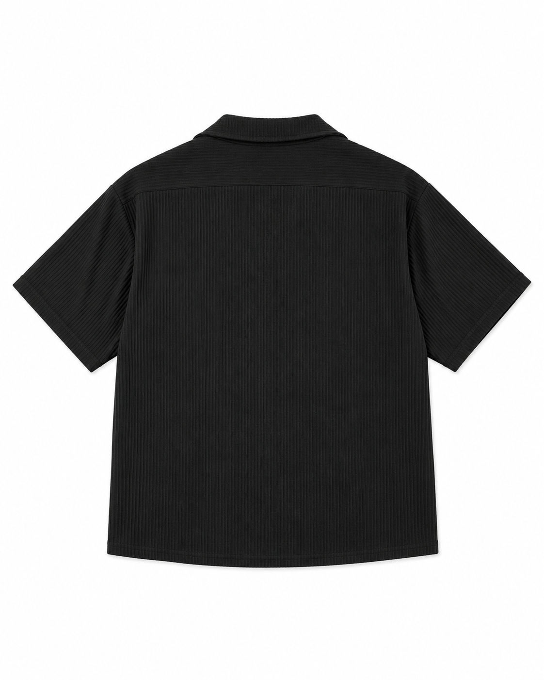 SZN Ribbed Resort Shirt - Black - Back