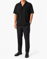 SZN Ribbed Resort Shirt - Black - Model