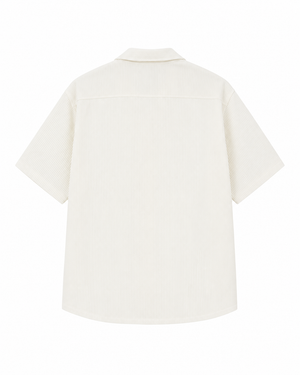 SZN Ribbed Resort Shirt - White - Back