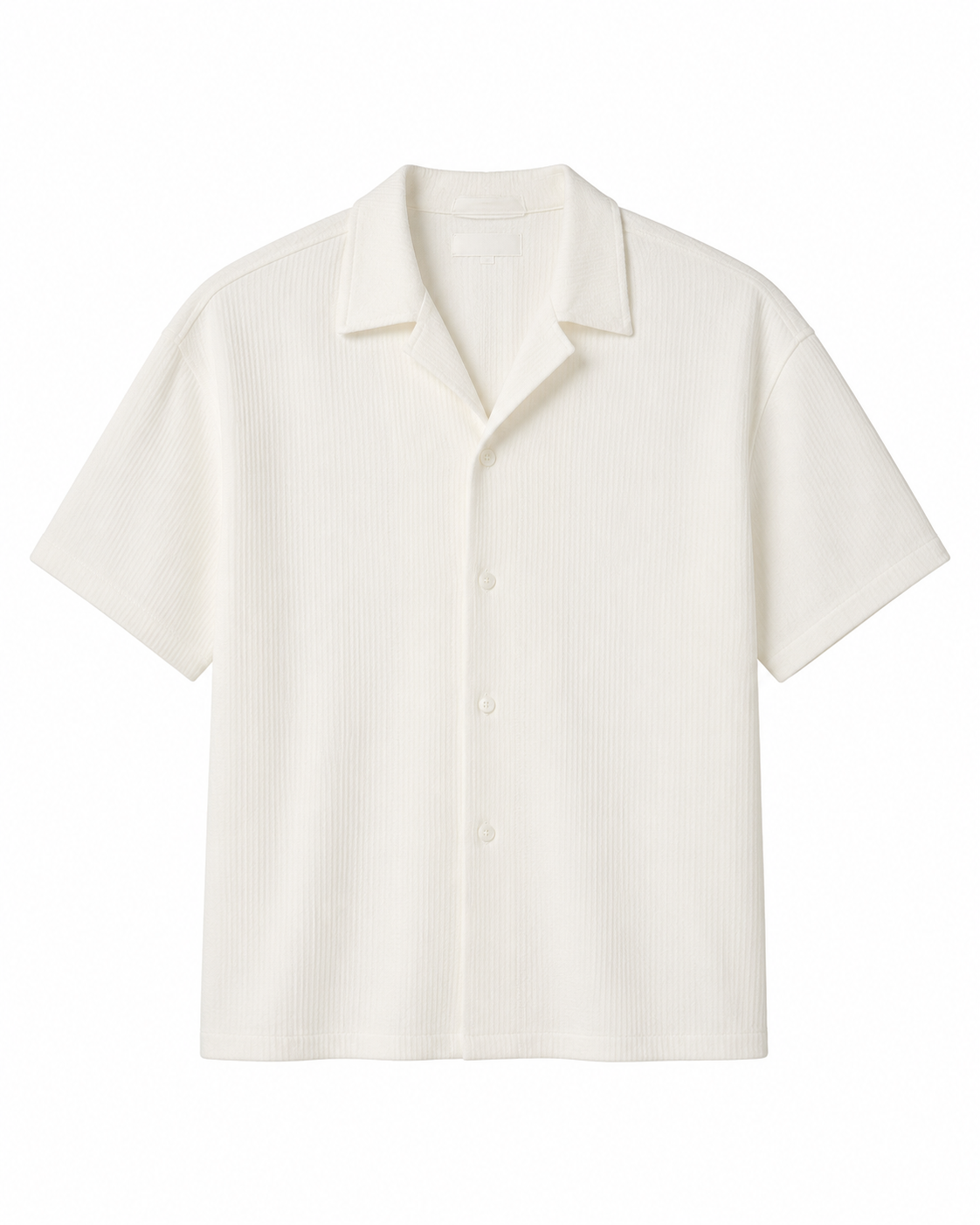SZN Ribbed Resort Shirt - White - Front