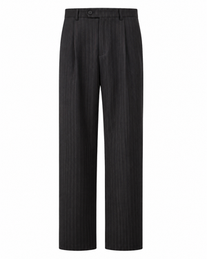 SZN Tailored Pants - Black & White Stripe - Front