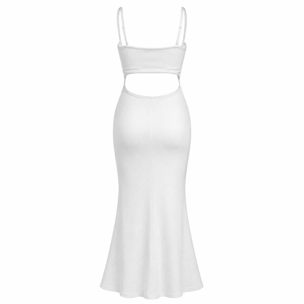 SZN Cut-Out Maxi Dress - White - Back
