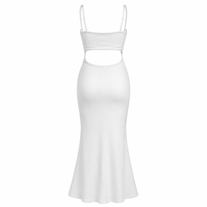 SZN Cut-Out Maxi Dress - White - Back