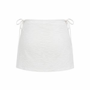 SZN Linen Wrap Skort - White - Back