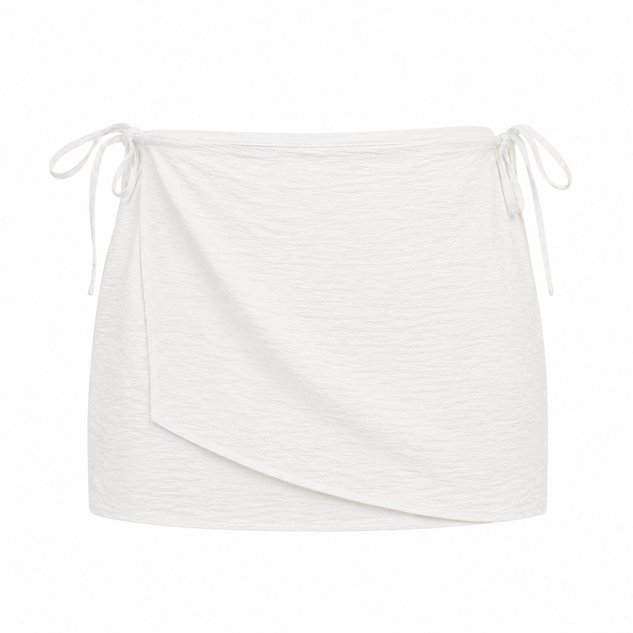 SZN Linen Wrap Skort - White - Front