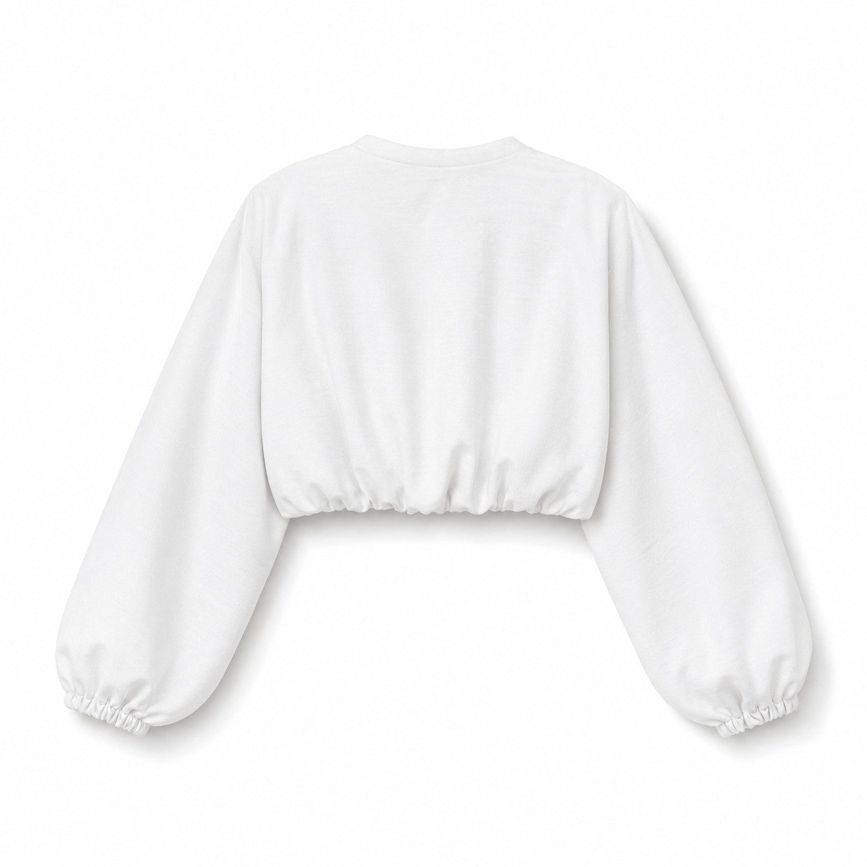 SZN Linen Tie-Front Crop Top - White - Back